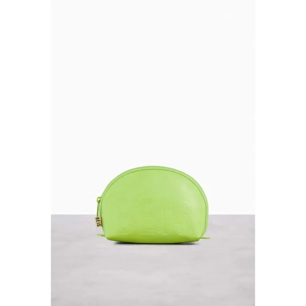 NWT Beis Cosmetic Pouch Set in Green Citron